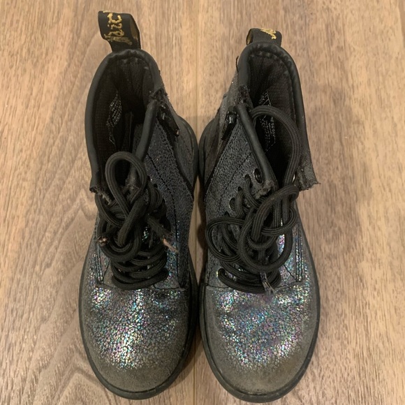 Dr. Martens Glitter Lace Up Combat Boots - Picture 4 of 6